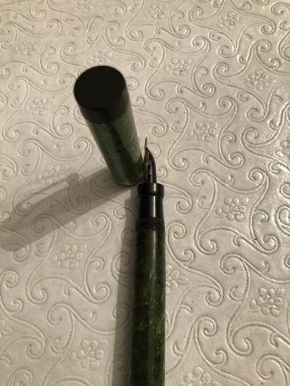 Vintage From 30’s Parker Duofold Lucky Curve Jade Senior Size Fountain Pen