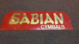 Vintage Sabian Cymbal Advertising Sign Metal Double Sided Display Sign -