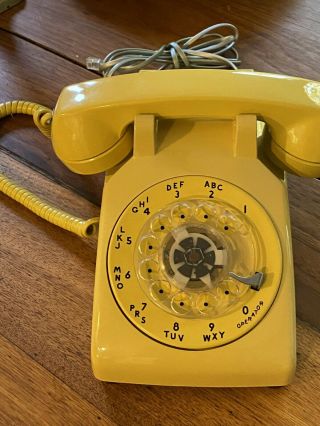 Vintage Bell System - Western Electric Rotary Dial Desk Phone - Yellow