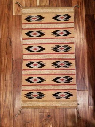Vintage Navajo Rug In.  39 " X 21 "