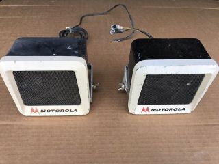 Two Vintage Motorola Speakers 2 Way Police Car Fire Radio With Mounting Bracket