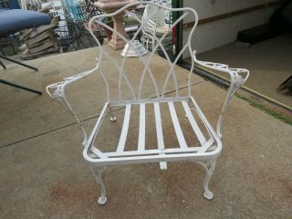 Vintage Wrought Iron Woodard Club Chair