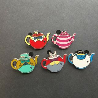 2014 Hidden Mickey Series Alice In Wonderland Teapots - 5 Pins Disney Pin 102281