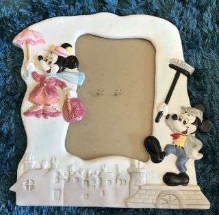 Rare Vintage Walt Disney Mickey Minnie Mouse Mary Poppins Picture Frame 5x7