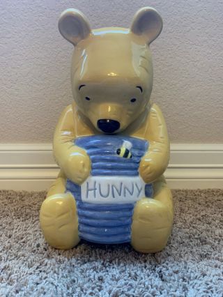 Winnie The Pooh With Hunny Pot Disney Treasure Craft Cookie Jar & Rare Music Box