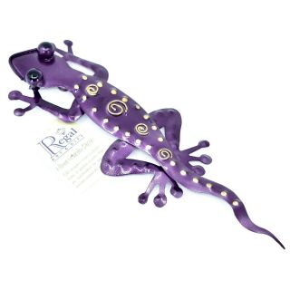 Regal Art & Gift Hand Painted Metal Gecko Lizard 11 " Wall Art