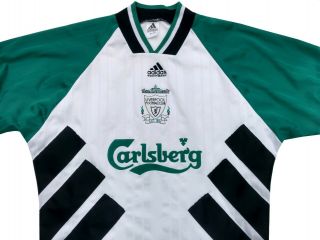 Liverpool 42 - 44 Vtg White Carlsberg 1993 1994 1995 Away Jersey Adidas Epl