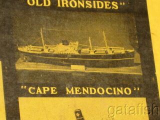 Vintage Marine Model 1096 Cape Mendocino 25 " Wood Model Ship Kit Whardware