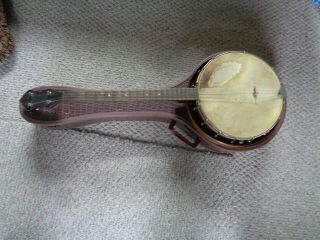 Vintage Tenor Banjo With Gibson Case