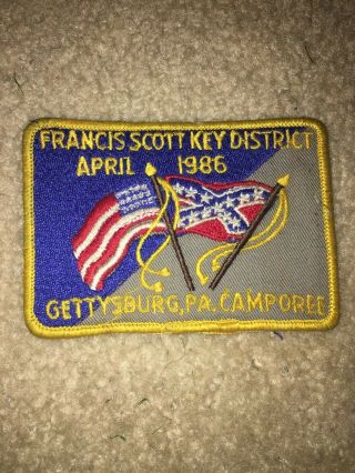 Boy Scout Bsa National Capital Area Council Gettysburg Flag 1986 Civil War Patch