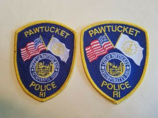 Pawtucket (ri) Police Department Patches - Set Of 2