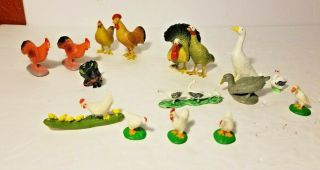 4 Ertl Farm Chickens,  Ducks,  Funrise Rooster Chickens Turkeys Farm Birds