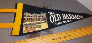 The Old Barracks,  Vintage Felt Pennant,  12 X 5 Inches,  Trenton Jersey
