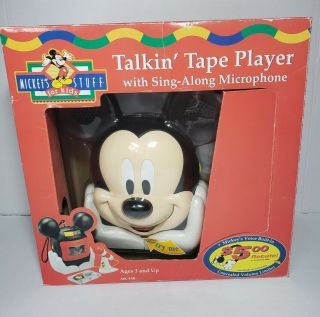 Mickey Mouse Talking Cassette Tape Player With Microphone Sing Along Mk - 448