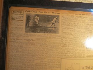 Baseball Ty Cobb Newspaper First Time Up Batman As A Mackman Yankees Athletics