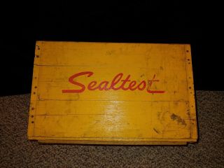 Vintage 1962 Sealtest Dairy Yellow Wood Milk Crate,  Pennsylvania,  Supplee,  Miller