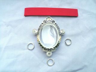 80.  3hook Case Thai Amulet Silver Solid Type Oval 4.  1x3.  1c.  M