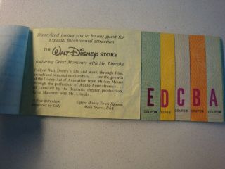 DISNEYLAND JUNIOR JUNE 1975 A - E SMALL TICKET BOOK WITH 6 TICKETS INCL.  T019103 2