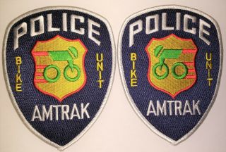 Amtrak Police Bike Patrol Unit Patch Set (2 Patches) // Us