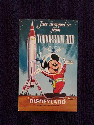 Disneyland Extremely Rare Mickey Tomorrowland Art Corner Vintage Post Card