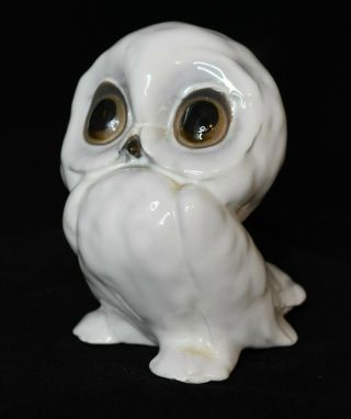 White Owl Figurine Big Wide Eyed 5 Inches Tall Very Detailed