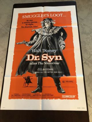 Walt Disney Presents Dr.  Syn Alias The Scarecrow 1 - Sheet Movie Poster 72/205