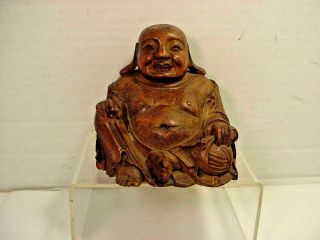 Buddha Vintage Hand Carved Wood Statue Figurine