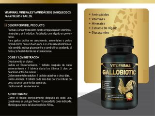 Vitamin For Rooster / Gallos Vitofarma Gallobiotic 100 Tabs Exp 01/23