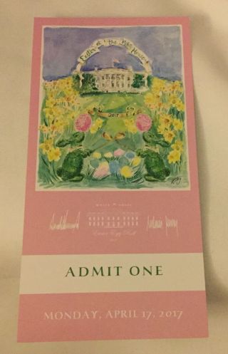 Trump White House 2017 Easter Egg Ticket Signed Donald Melania Rare Collectible