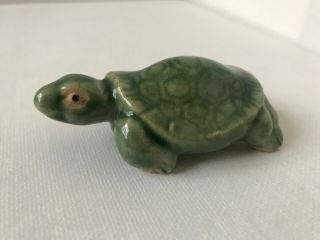 1 Green Turtle Small Ceramic Home Decor Figurine Sea Life Under The Sea