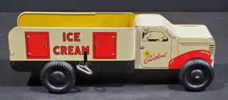 Vintage Walt Beach Toy Courtland Ice Cream Truck Tin All