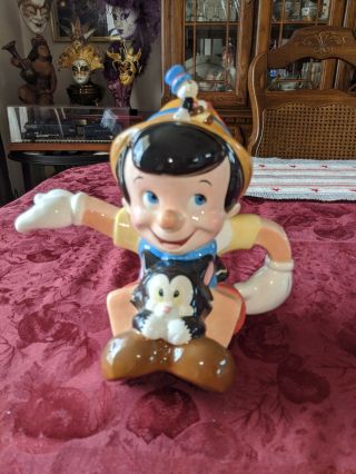 Disney Pinocchio Teapot Ceramic Figaro Jiminy Cricket