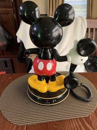 Vintage Walt Disney Mickey Mouse Telephone Telemania Animated & Talking 2
