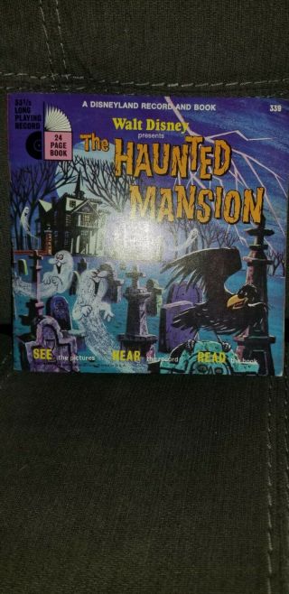 Vintage,  Walt Disney The Haunted Mansion Record & Book - 339 1970.  Play
