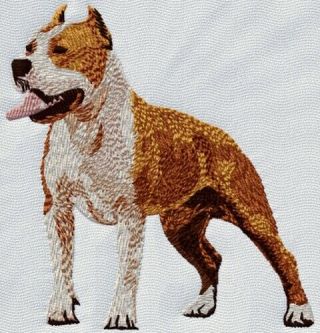 Staffordshire Pit Bull,  Pitbull Dog Embroidered Patch 2.  3 " Tall