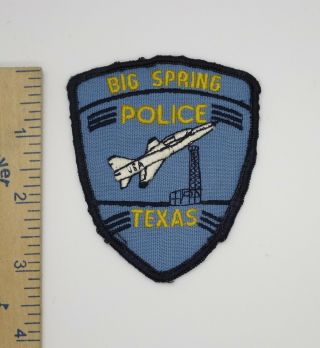 Big Spring Texas Police Patch (usaf Jet) Older Vintage Mesh Back