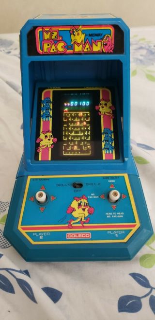 Ms.  Pacman Vintage Tabletop Electronic Game Coleco 1981 Mini Arcade Ms.  Pac - Man