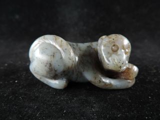 Antique Chinese Nature Hetian Jade Pendant Hand - Carved Monkey Statue