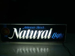 Vintage Anheuser Busch Natural Light Beer Light Up Sign 1978 28.  5 "
