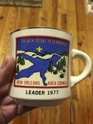 Vintage Boy Scout Camp Salmen Orleans Area Council Mug 1977