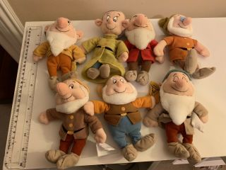 Walt Disney World 5” Plush 7 Dwarfs From Snow White And Seven Dwarfs