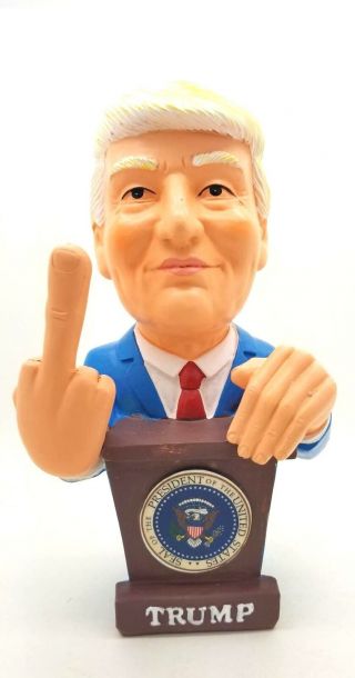 President Donald Trump Figure,  Middle Finger With Podium