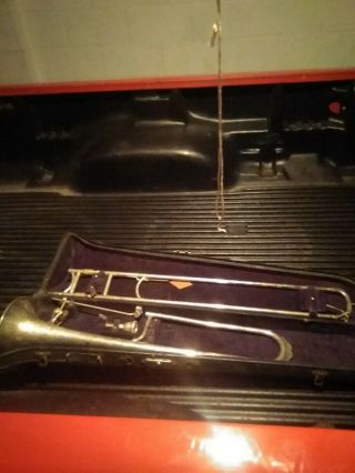 1937/38 Vintage King H.  N.  White 2b Silver Tone Trombone,  Uaed N Case.