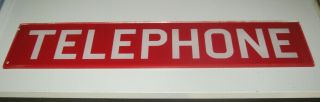 Vintage Glass Telephone Booth Sign 22 1/4 " X 4 5/8 "