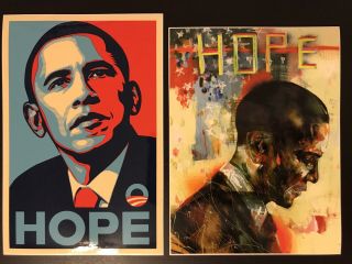 Barack Obama Hope 2008 Shepard Fairey David Choe Art Sticker