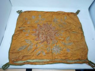 Antique 19th Century Chinese Embroidered Silk Panel