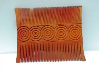 VINTAGE INDIAN WOODEN HAND CARVED HAIR COMB / KANGI / PEIGNE / KAMM COLLECTIBLE 2