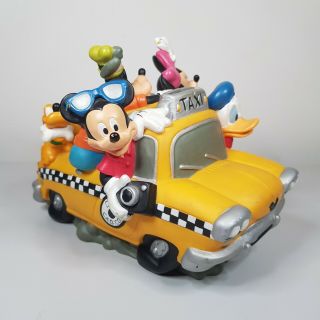Disney Mickey Mouse And Gang Hard Plastic Vintage Collectable Money Box Taxi Cab