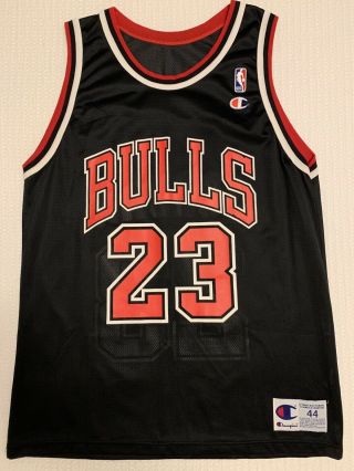 Vintage Michael Jordan Chicago Bulls Black Nba Champion Jersey Nwot Size 44