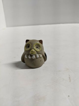 Vintage Mid Century Modern Ceramic Owl Figurine Small Stoneware Bird Retro Mini